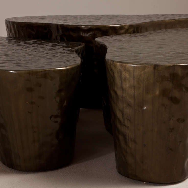 A Set of Three Biomorphic Resin Coffee Tables 1990s 1