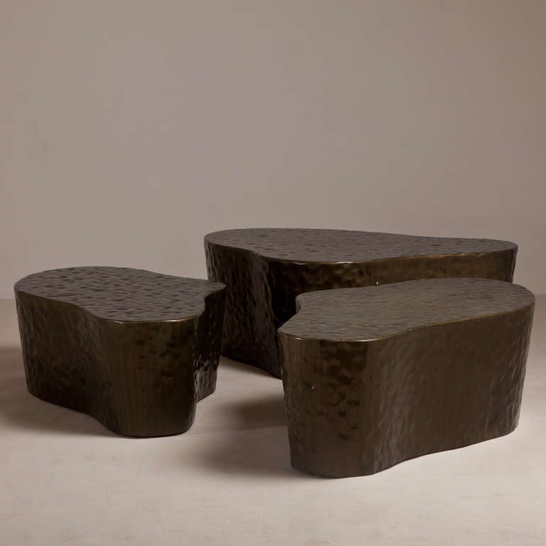 20th Century A Set of Three Biomorphic Resin Coffee Tables 1990s