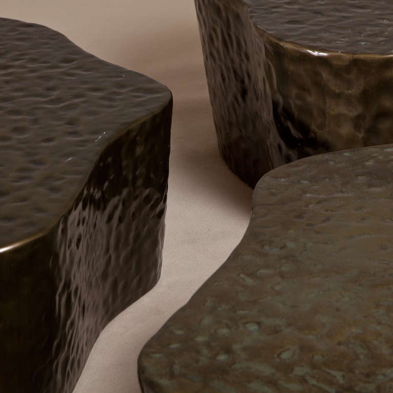 A Set of Three Biomorphic Resin Coffee Tables 1990s 2