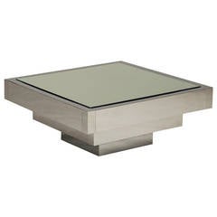 A Nickel Plated Square Coffee Table USA 1970s