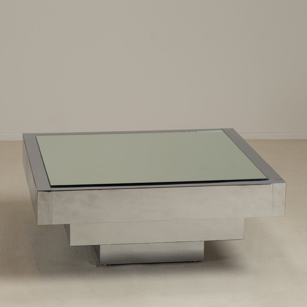 A Nickel Plated Square Coffee Table USA 1970s