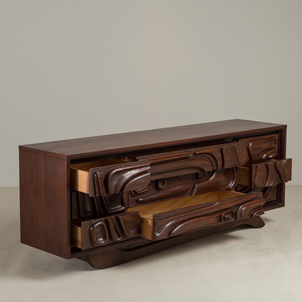 American Nine-Drawer Phillip Lloyd Powell Inspired Commode, circa 1971