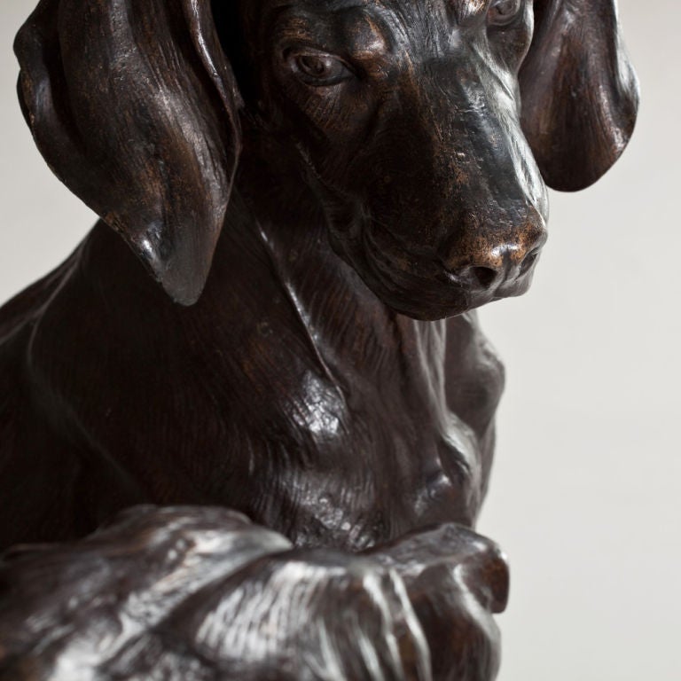 Contemporary A Pair of Bronze Dogs