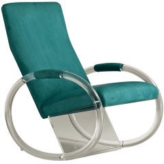 A Lucite Rocking Chair designed by Charles Hollis Jones