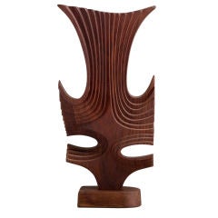 An Abstract English Wooden Carved Sculpture by Brian Willssher