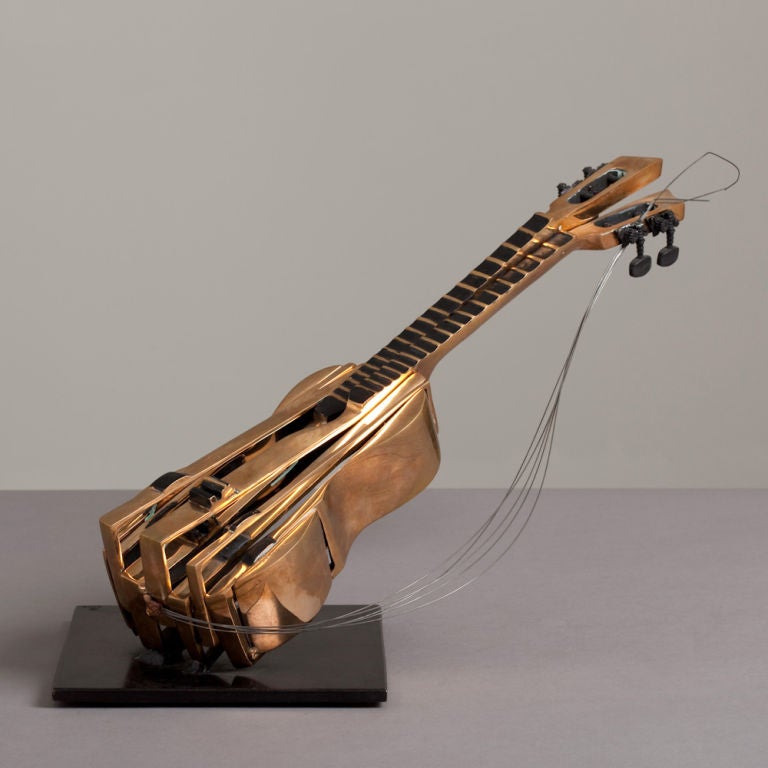 A Bronze Mandolin Table Sculpture by Arman (1928 - 2005) dated 2002 stamped and signed 84th in edition of 99