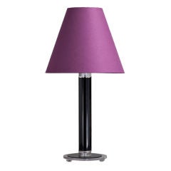 A Single 1970s Black Perspex and Lucite Table Lamp