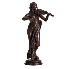 A 19th Century Bronze Figure of a Woman by Eugene De La Planche