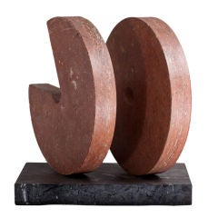 Stone and Marble Disc Sculpture Stamped Jaffe