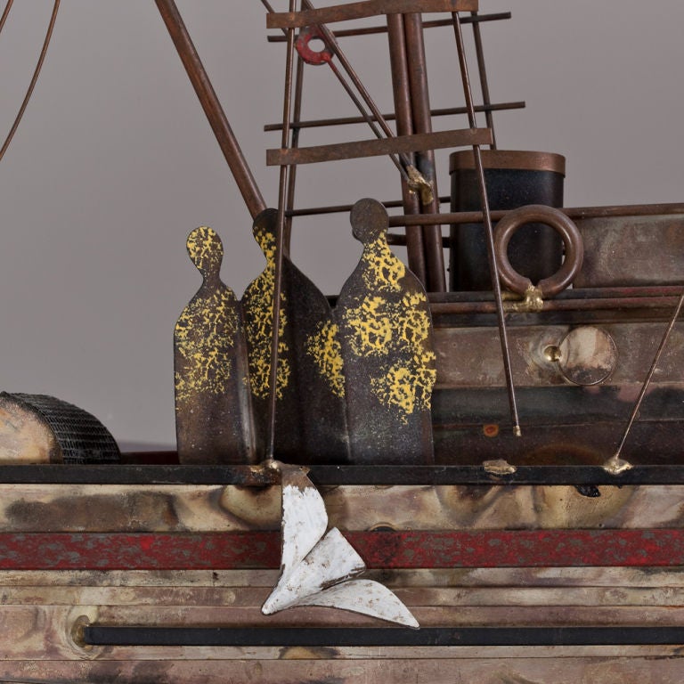 American A Metal Boat Wall Sculpture titled 