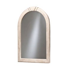 A Maitland Smith Style Travertine Veneered Mirror 1980s