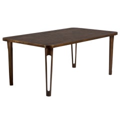 Rare Laverne Designed Bronze and Pewter Centre Table