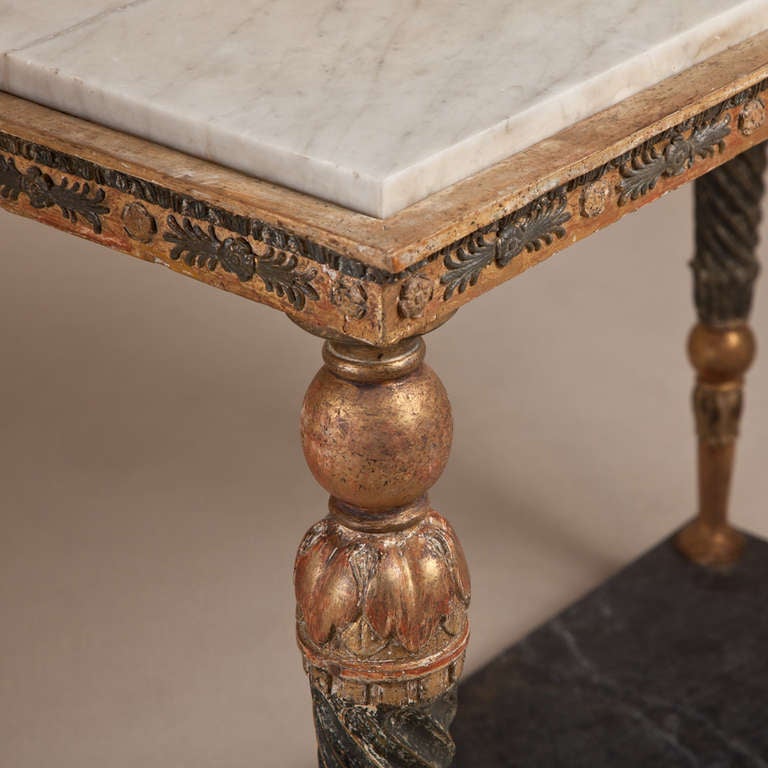 A Swedish Empire Console Table with Marble Top circa 1800