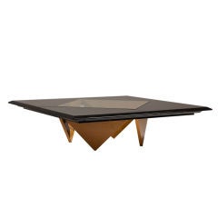 An Unusual 1980s Black Lacquer Coffee Table