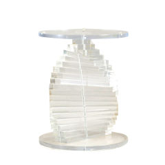 A 1970s Spiral Shaped Lucite Side Table