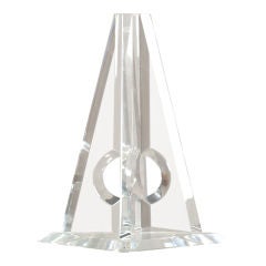 Pyramid Shaped Lucite Sculpture