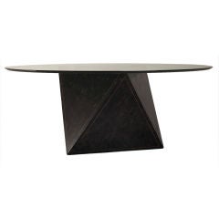 A Maitland Smith Horn Veneered Faceted Centre Table with Circula