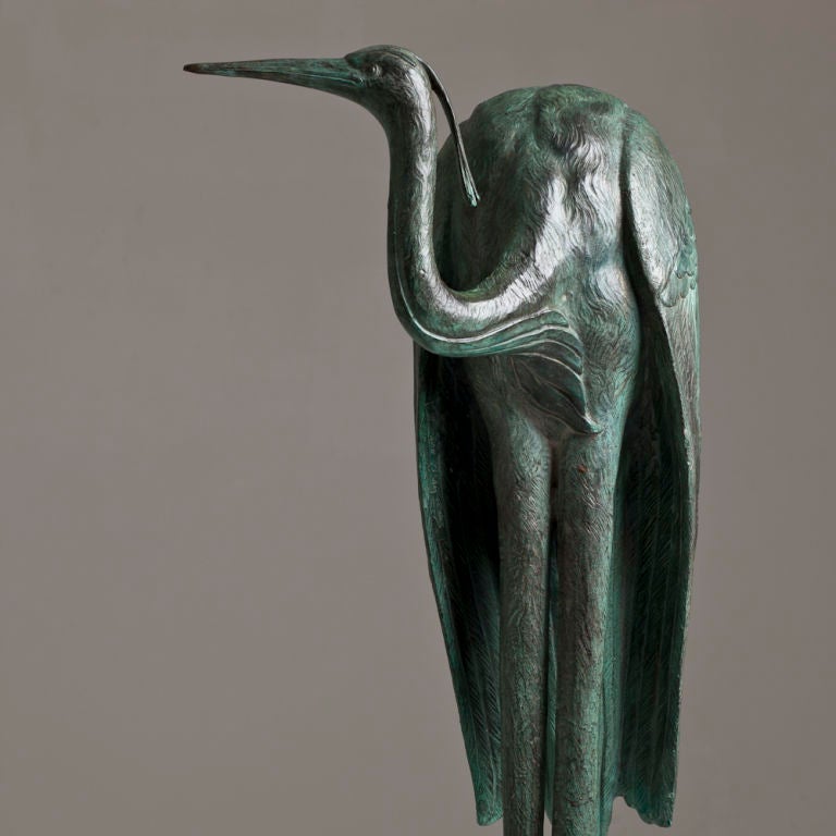 A Bronze Cast of a Stork signed David Alan Jones