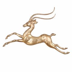 A Brass Deer Wall Sculpture A Brass Deer Wall Sculpture