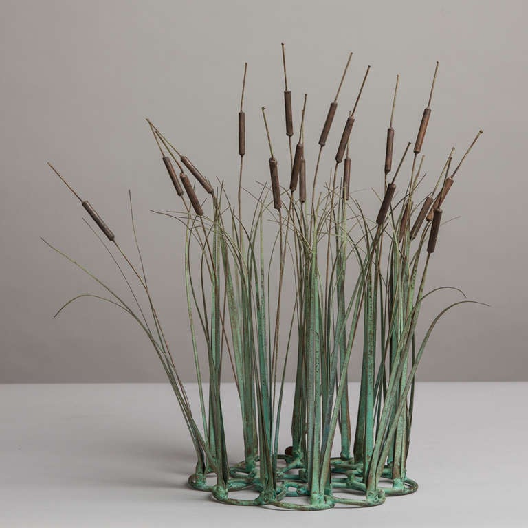 A Superb Metal Bullrushes Table Sculpture by Max Howard late 1970s stamped