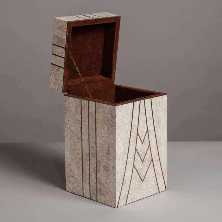 A Maitland Smith designed Tessellated Stone Box 1980s In Excellent Condition In London, GB