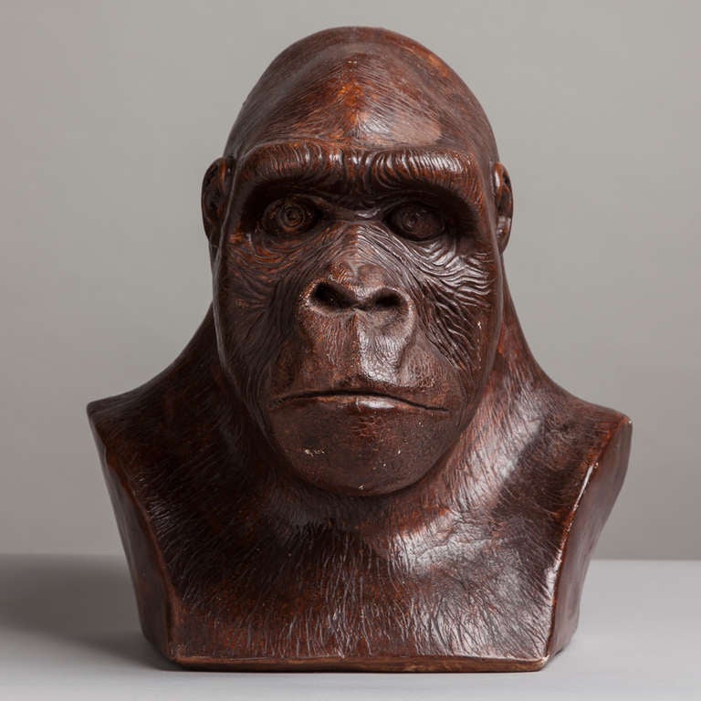 gorilla head statue