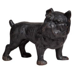 Vintage A Cast Iron Bulldog Door Stop