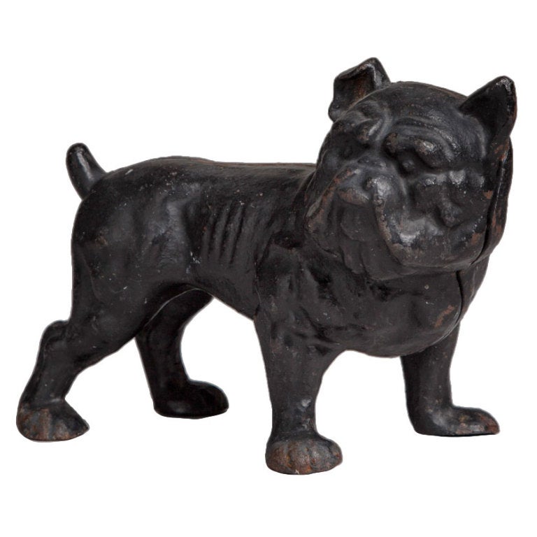 A Cast Iron Bulldog Door Stop at 1stdibs