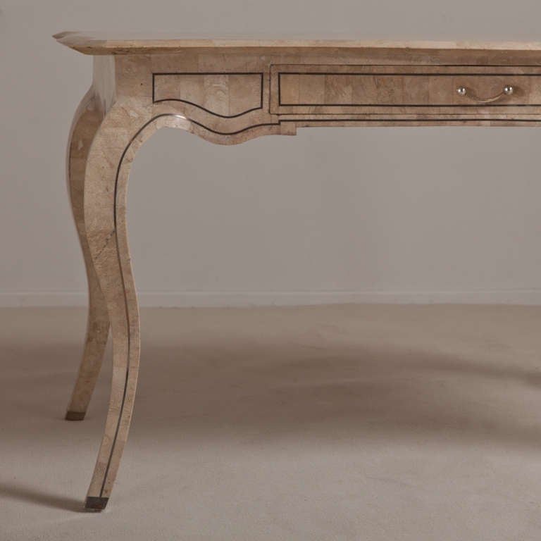 Tessellated Stone Desk by Maitland Smith, 1980s For Sale 1