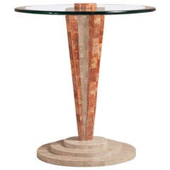 Art Deco Style Tessellated Stone Pedestal Side Table 10