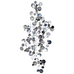 A Silver Curtis Jere Raindrops Wall Sculpture USA circa 1975