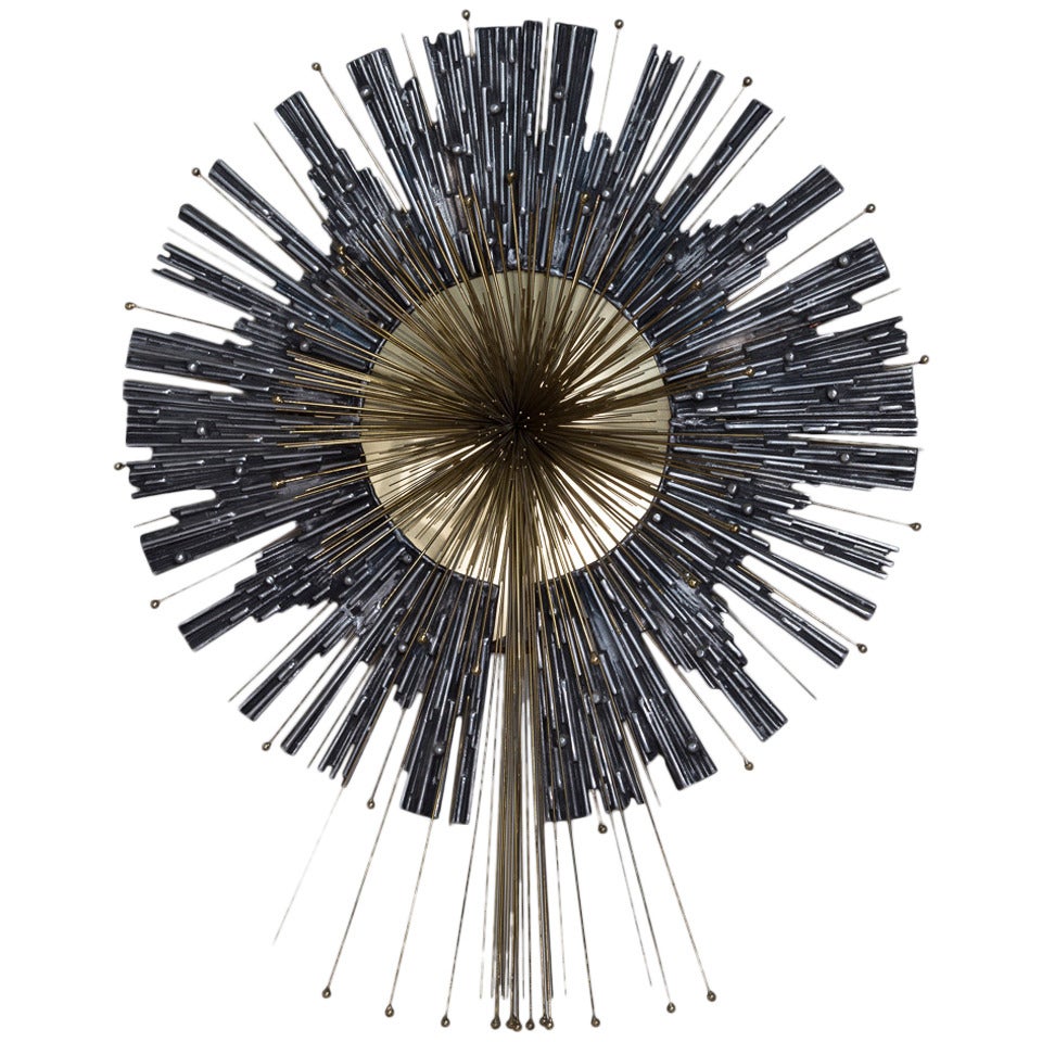 A Rare Aluminium and Brass Wall Sculpture by Curtis Jere