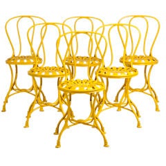 A Set of Six French Iron Chairs by Arras