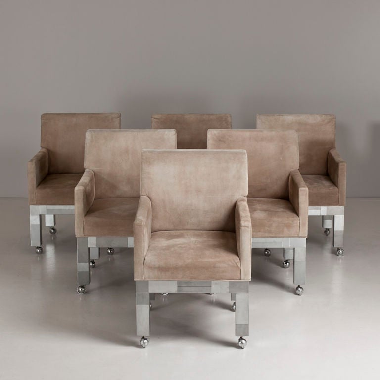 A Set of Six Paul Evans Cityscape Carver Dining Chairs