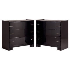 A Pair of Three Drawer Art Deco Donald Deskey Style Commodes