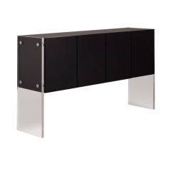 A Black Lacquered Buffet with Lucite Sides