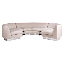 A 1970s American Three Part Curved Sectional Sofa