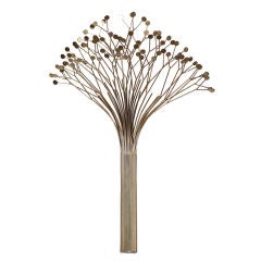A Rare Metal Wall Sculpture of a Single Tree by Curtis Jere