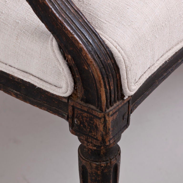 Wood A Late 18th Century French Linen Upholstered Sofa