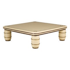 A Square Cream Lacquered Coffee Table