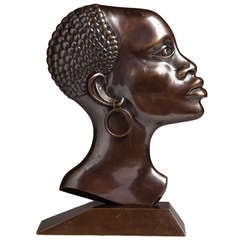 Bronze Bust in the Manner of Hagenauer 1950s