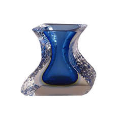 A Mandruzzato Designed Murano Sommerso Glass Vase