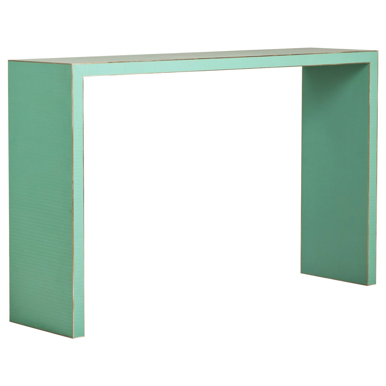 Chunky Seagreen Lacquered Console Table by Talisman
