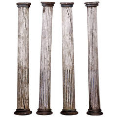 Set of Four 19th Century Hardwood Fluted Columns