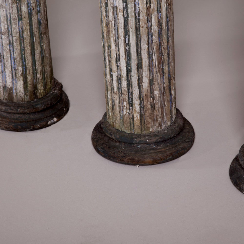 Set of Four 19th Century Hardwood Fluted Columns For Sale 1