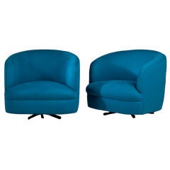 A Pair of 1970s Swivel Armchairs