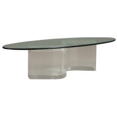 A Lucite Ribbon Shaped Coffee Table