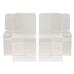 Set of 4 Lucite S-Shaped Chairs