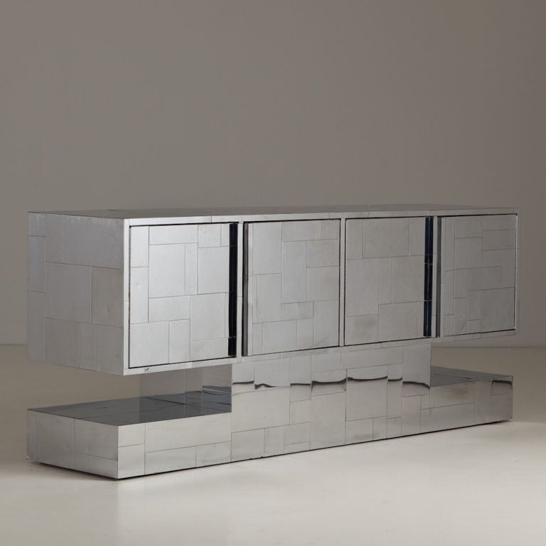 A Cityscape Nickel Sideboard Designed by Paul Evans