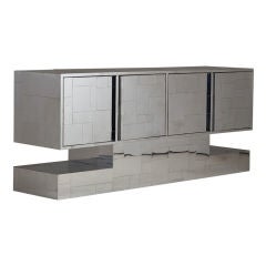 A Cityscape Nickel Sideboard Designed by Paul Evans